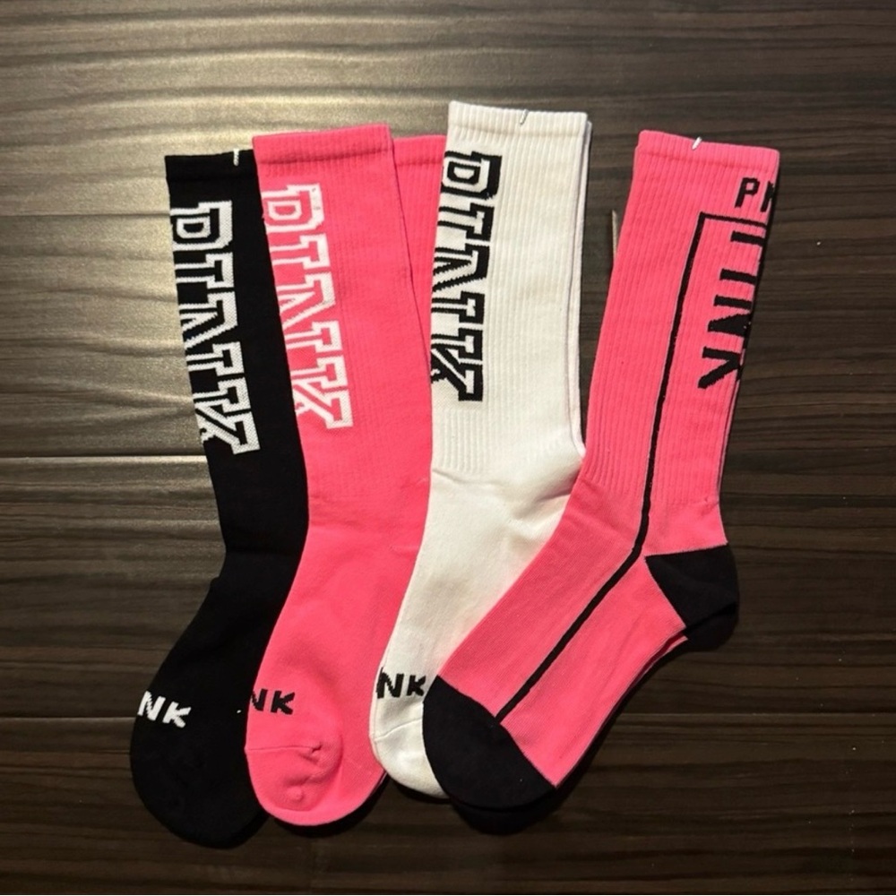 Pink Victoria’s Secret Socks
New Pink socks 
4 pairs included
Different styles